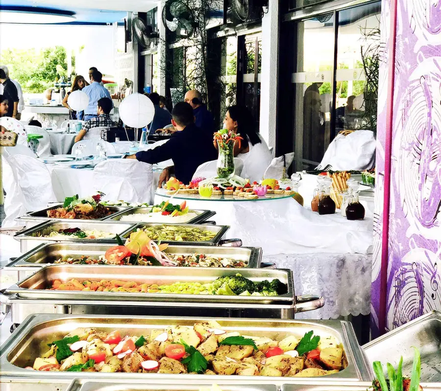 A buffet of hot dishes